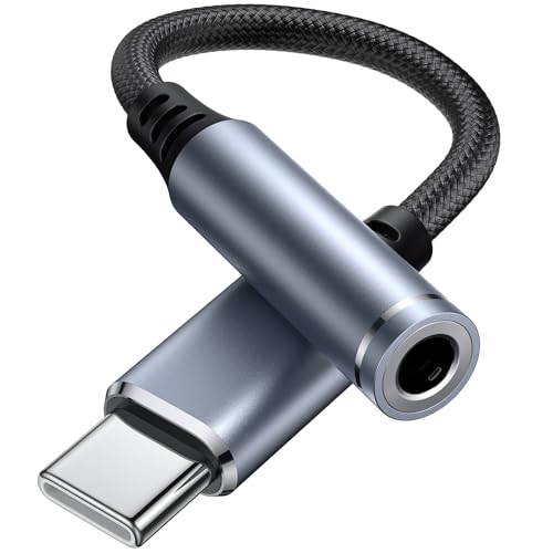 Oumida USB C auf 3,5 mm Buchse, Kopfhörer-Adapter, Type C auf AUX-Audiokabel, kompatibel mit iPhone 16/15/Pro Max/15 Pro/15 Plus Galaxy S25 S24 S23 S22 Google Pixel 8/7 Pad (Schwarz)