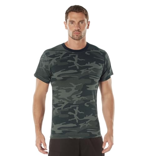 Image of Rothco Camo T-Shirt | Men's Short Sleeve Camouflage Crew Neck Base Layer Rugged Outdoor Hiking Workout Gym Tee Shirt