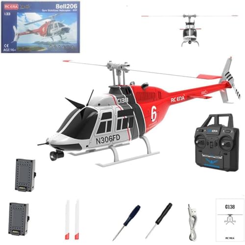 Razordon C138 206 Remote Control Helicopter with Optical Flow Positioning, 1/33 Scale 2.4G 6CH RC Aircraft Plane Drone with 6-axis Gyro & Altitude Hold & No Aileron -RTF Version