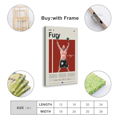 Poster Tyson Fury Boxing déco murale salon tableau toile