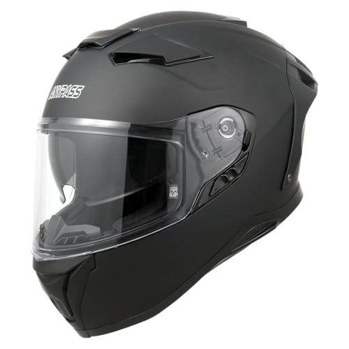 ANYPASS Casco Integrale da Moto con Doppia Visiera, Protezione UV, Omologato ECE 22.06, per Touring, Sport e Città, Modello 939, Taglie S-XL (Nero opaco, XL)