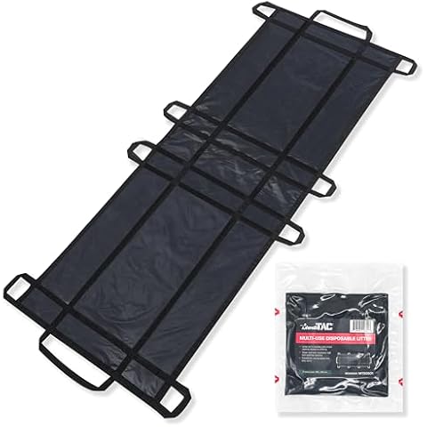 MediTac Litter, Latex-Free Black Nylon Handles & Durable Non-Woven Fabric, 750 Lb Weight Capacity for Efficient Patient Transport & Casualty Evacuation Cover
