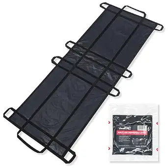 MediTac Litter, Latex-Free Black Nylon Handles & Durable Non-Woven Fabric, 750 Lb Weight Capacity for Efficient Patient Transport & Casualty Evacuation