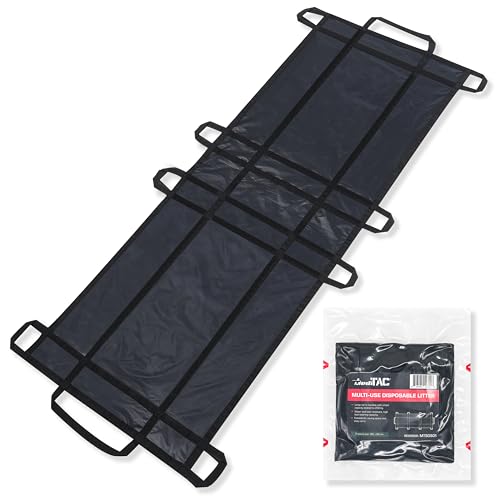 Image of MediTac Litter, Latex-Free Black Nylon Handles & Durable Non-Woven Fabric, 750 Lb Weight Capacity for Efficient Patient Transport & Casualty Evacuation
