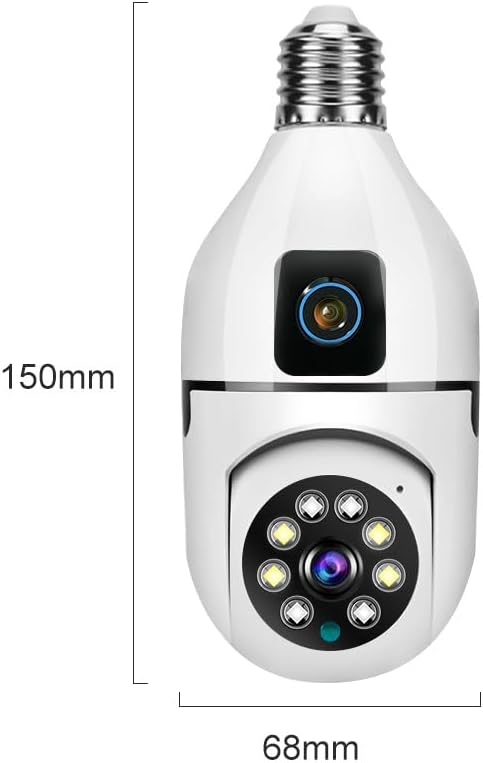 Yoidesu Light Bulb Camera dimensions showing 150mm height and 68mm width