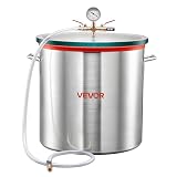VEVOR 15 Gallon Vacuum Chamber, Aluminum Alloy, Vacuum Degassing Chamber with Tempered Glass Lid, Hose, Air...