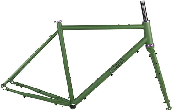 700C Road Bike Frameset 48 51 54 56 58cm Disc Brake Frame Cr-Mo Steel Cyclocross Bike Frame with Fork Thru Axle Frame 100/142mm BSA BB68mm External RoutingGreen,56cm