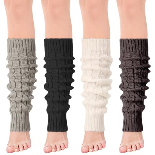 Jspupifip 4 Pairs Women Ballet Leg Warmers