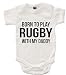 Edward Sinclair Body de bebé Born to Play Rugby with My Daddy, para el día del padre