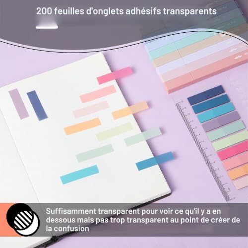 Mr. Pen Lot de 16 surligneurs et stylos esthétiques pour la Bible, 200 feuilles de pastilles adhésives transparentes, sans bavure, pointe biseautée – vue 3