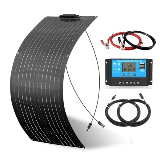 WUZECK Schwarz 50W Flexibles Solarpanel Kit Set 12V Solarmodul+10A 12V/24V Solarladeregler + Solarkabel Solaranlage Wohnmobil Komplettset 12v für Batterien Häuser Balkon Camping Wohnwagen