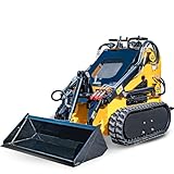 MS380 Mini Parallel Tracks Skid Steer Loader with 23hp RATO Gasoline Engine, Compact Stand-On Skid Steer for Construction, Landscaping, Agriculture, Road Maintenance - In USA Stock