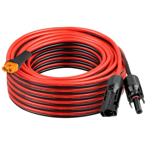 Solar Panel Adapter Cable to XT60i 35FT - 10AWG XT60i Female Solar Cable Tinned Copper Wire