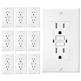 GFCI White Outlet Receptacle, Tamper Resistant GFCI Outlet 15 Amp/125-Volt, Self-Test Function with