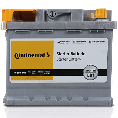 Continental 12 Volt 50, Ah 500, A/EN 2800012018280 L 207mm B 175mm H 175mm