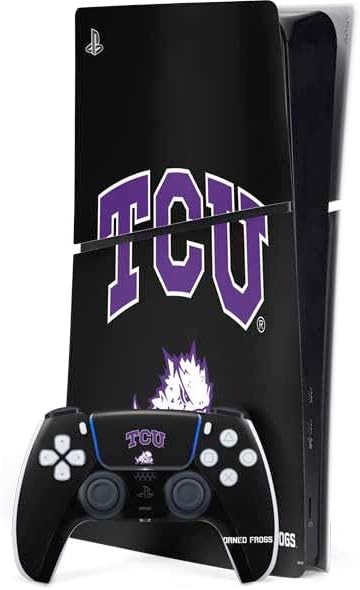 Skinit Decal Gaming Skin Compatible with PS5 Slim Digital Edition Bundle - Officially Licensed Texas Christian University TCU Horned Frogs Logo Design