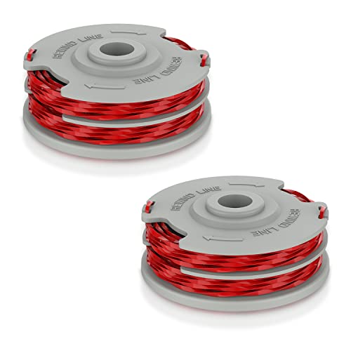FUSHUI 2 Pack Strimmer Spool Double Line Autofeed Spool and Line Strimmer Line 1.5mm Ø0.05 in 36ft Replace of FLY021 Compatible with Flymo Contour Mini/Multi Trim Grass Trimmer