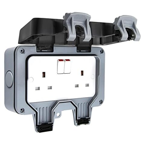 Double Waterproof 2 Gang Socket for Outdoors Cover