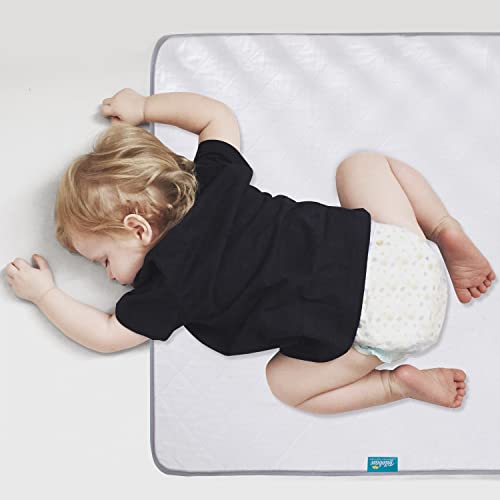 Image of Waterproof Crib Mattress Protector 27" x 38", Non-Slip & Durable Wateproof Crib Mattress Pad Mat for Baby Pack n Play/Crib/Mini Crib