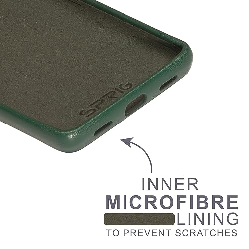 Image of SPRIG Compatible with Google Pixel 6A Premium PrimeLeatherMag (Magnetic) Premium Back Cover Drop Tested Shock Proof Mobile Case for Men, Women, Boys and Girls with Camera Protection (Dark Green)