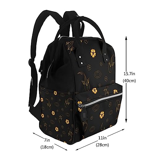 Sac à dos à couches koï et fleurs multicolore pour parents