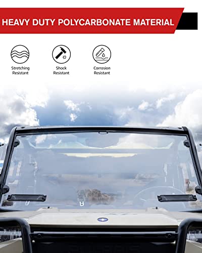 A & Utv Pro Front Full Windshield For 2017-2023 Polaris Ranger Xp 1000 / Xp 1000 Crew/Ranger 1000 900 Xp Accessories, Clear Tough Windscreen Hard Coated Polycarbonate Construction #TOP3