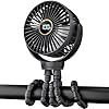 Mini ventilador portátil para cochecito, pequeño ventilador personal recargable, artículos esenciales de viaje para bebé para vagón, asiento de automóvil, cinta de correr, accesorios de equipo de