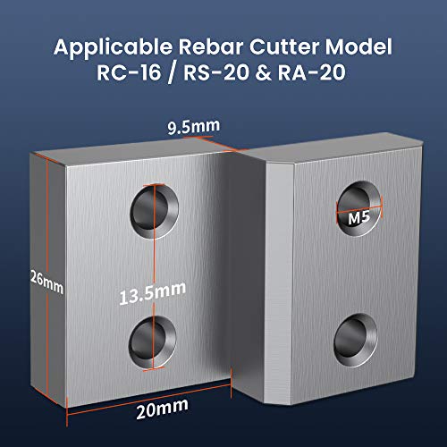 Anbull Electric Rebar Cutter Blades for 5/8Inch 16mm #5 Electric Rebar Cutter 6 Pcs Blades with 12 Hexagon Screw and 12 Spring Washer - Thumbnail 5