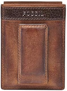 Fossil Men's Magnetic Card Case Wallet, Quinn- Brown, One Size