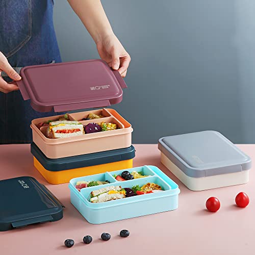 Zzq Bento Box Lunch Box, Lunch Box Containers For Kids & Adults, 4 Compartment Container For Schools Lunch With Bag, Cutlery, Microwave Safe, Bpa Free On-The-Go Meal Prep Containers (Yellow) #TOP6