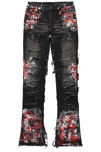 Men's Kodak Grey/Red Painter Stacked Flare Fringe Jean2