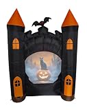 ANIMAT3D 7 Ft Inflatable Haunted Castle with Built in Video ...
