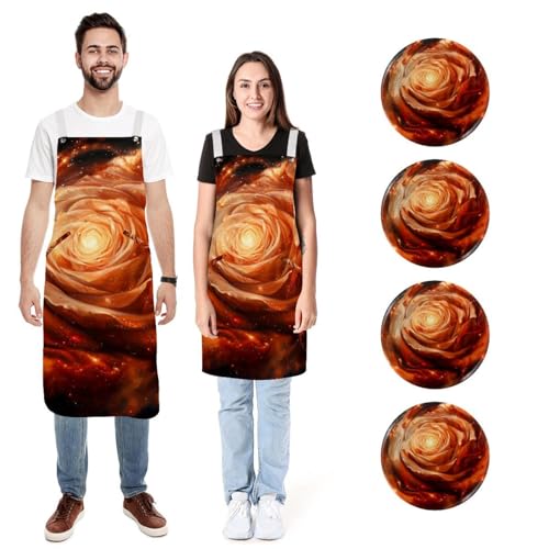 Tabliers de cuisine galaxie réglables pour cuisiner en duo