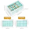 ProCase Earring Holder Organizer Jewelry Box with 3 Drawers, Acrylic Clear Earring Case with Adjustable Velvet Trays for Women - Aqua, 3 Layers