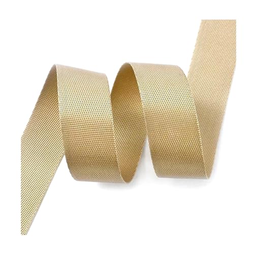 Sangle en Nylon de 5 mètres, Largeur 20-50 mm, épaisseur 0,7 mm, Ruban de Satin coloré pour bandoulière de Sac, Sangle de Ceinture, Finitions de Couture,Kaki,20mm