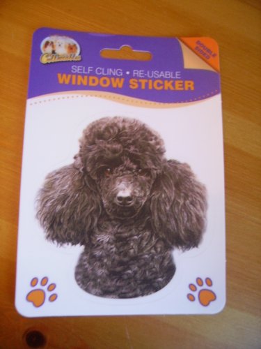 Black Poodle dog double sided window sticker car home re-usable
