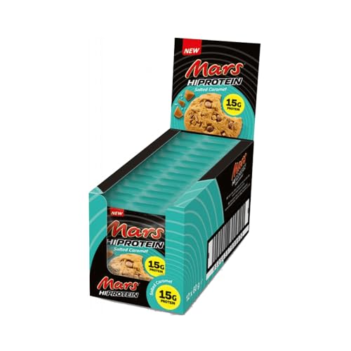 Mars High Protein Cookie (12 x 60g) – Salted Caramel – 15g Eiweiß pro Cookie – Weniger Zucker – Soft Baked – Ideal für Muskelaufbau & Regeneration – Perfekt nach dem Training