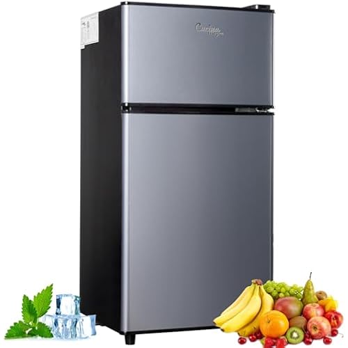 Cucina Magica 2.9 Cu.Ft Compact Double Door Mini Fridge - Top Freezer & Bottom Refrigerator | Energy Save,7-Level Precision Cooling | Ideal for Dorm, Bedroom, Office & Small Spaces