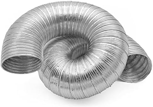 H&C VENT Flexible Tubing Aluminum 6 Inch - Ø 150 mm Pipe Diameter  HVAC 1.5 m Max Length Air Duct Ventilation Flex Hose Exhaust Exit Hot Air Supply System Element