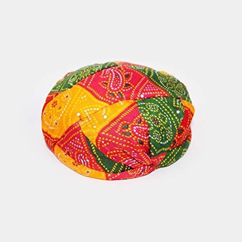Sage Square Rajasthani Traditional Turban Pagdi Safa for Marriage Mehandi Holi Functions Decoration for Kids, Men and Women