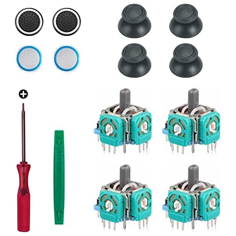 Replacement Thumbsticks Compatible with PlayStation 5 DualSense Wireless Controller, 3D Joystick Module Parts Analog Caps Compatible with Sony PS5 Controller 4pcs Cover
