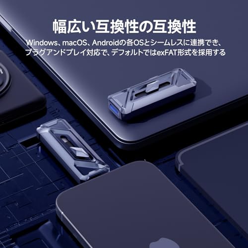 fanxiang 外付けSSD 1TB【最大読込2050MB/s】Type-C+USB 3.2 Gen2 対応 20Gbps ポータブル ssd 超小型 コンパクト スティック テレビ録画用 ゲームデータ保存 耐衝撃 アルミ 超高速 大容量 Win/Mac Android iPhone15シリーズ対応 FF955正規保証品 メーカー5年保証