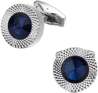 Cuff Links Mens Sapphire Business Wedding Shirts Cufflinks for Men Groomsmen