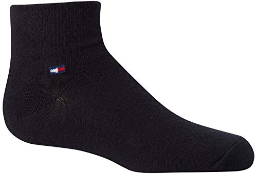 Tommy Hilfiger Unisex Kids' Athletic Socks – Quarter Cut Ankle Socks (Boys/Girls, 6 Or 12Pk), Size Large, Black-12 Pack #TOP3
