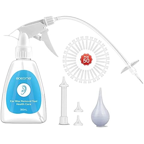 Ear Wax Removal Kit, OOCOME Ear Wax Remover Tool 300ML Ear Irrigation Kit for Adults & Kids, Ear Syringes for Removing Ear Wax, Ear Cleaning Kit Unblocking Ears Included 5 Disposable Tips Cover