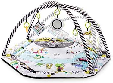 Kinderkraft Baby Playmat SMARTPLAY, Educational Mat, Activity Play Gym, with Ajustable Fitness Frame, Playpen Function, Accessories, Hanging Rattle, 5 Toys, 30 Balls, for Newborn, Suitable from Birth