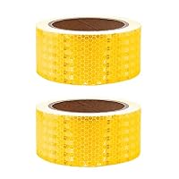 Ruban réfléchissant, 9 m x 5 cm, autocollant d'avertissement haute intensité, ruban de sécurité imperméable, ruban adhésif de sécurité pour véhicules, voitures, motos, casques de nuit, jaune
