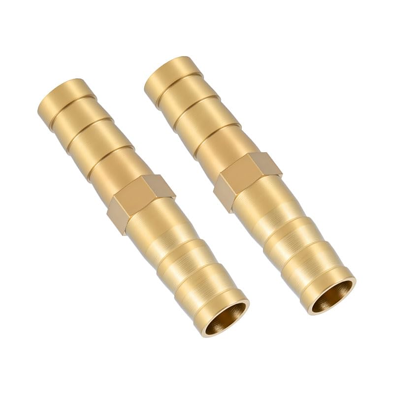 Nikovoke 2Pcs Brass Barb Hose Fitting Straight Connector, Hose Joiner Coupler for Air Gas Water Fuel - 6mm 8mm 10mm 12mm 14mm 16mm