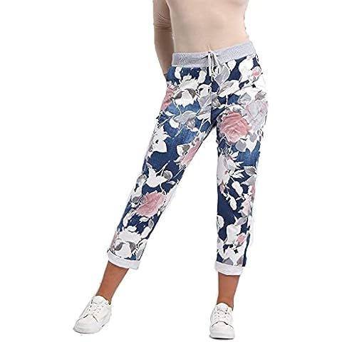 Crazy Girls Floral Trousers, Pink Rose - Dark Blue Cover