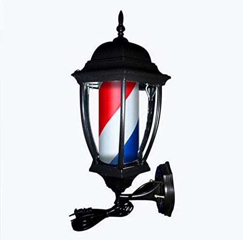 SmPinnaA Led Barberos Poste Iluminador Giratorio Salón Signo Luz Rojo Blanco Azul Tiras Impermeable Ahorrar Energía Lámpara De Pared 49Cm Grande Muy Brillante A/A